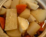 根菜満載♪里芋・大根・人参の挽肉あんかけ作り方3写真