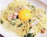 ベーコンとほうれん草のカルボナーラ作り方7写真