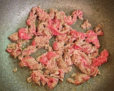 焼肉のタレで小松菜と牛細切れの炒めもの作り方2写真
