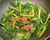 焼肉のタレで小松菜と牛細切れの炒めもの作り方4写真