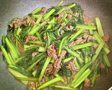 焼肉のタレで小松菜と牛細切れの炒めもの作り方5写真