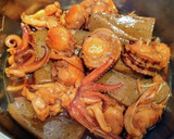 イカとホタテとこんにゃくの煮物作り方13写真