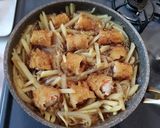 じゃがいもと糸こんエビフライの卵とじ丼作り方6写真