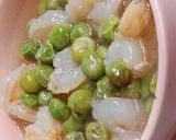リカちゃん♡えんどう豆と海老♡白だし餡作り方17写真