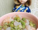 リカちゃん♡えんどう豆と海老♡白だし餡作り方19写真