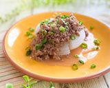 【レンジ＆鍋】新玉ねぎのそぼろ餡かけ作り方7写真