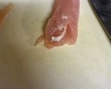 簡単♫ヘルシー♫鶏ささみのたらこ大葉巻き作り方4写真