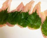 簡単♫ヘルシー♫鶏ささみのたらこ大葉巻き作り方8写真