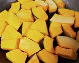 かぼちゃとエノキの酸味の赤ワインだれ作り方1写真