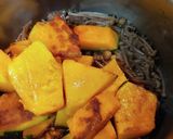 かぼちゃとエノキの酸味の赤ワインだれ作り方6写真