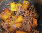 かぼちゃとエノキの酸味の赤ワインだれ作り方7写真