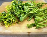 新芯菜（なばな）のペペロンチーノ風炒め作り方1写真