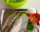 アジとふんわり炒り卵のサラダ作り方1写真