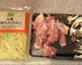 ポリ袋で簡単たけのこて鶏肉の炒め物風作り方1写真