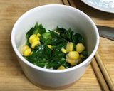 時短お弁当。コーンほうれん草グラタン作り方2写真