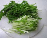 水菜と油揚げのおひたし✿作り方1写真