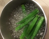 簡単　おくらと竹輪の塩昆布和え作り方1写真