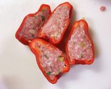 箸が止まらない◉赤ピーマンの肉詰め作り方3写真