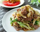 材料2つ☆豚こまキャベツの簡単旨塩炒め。作り方10写真