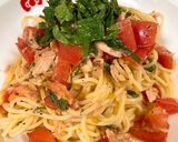 トマトとツナと大葉の冷製パスタ作り方5写真