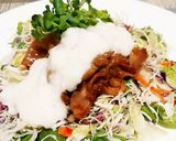 超簡単！豚焼き肉とろろサラダ！！作り方4写真