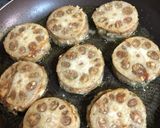 レンコンの大葉ひき肉はさみ焼き！甘辛だれ作り方9写真