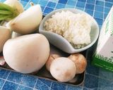 白いお野菜たちのほっこり ミルクスープ作り方1写真