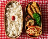 弁当★スパイシーカレーサラダチキンピカタ作り方6写真