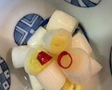 簡単切って漬けるだけ#長ネギの#甘酢漬け作り方3写真