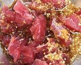 ユッケ風キハダマグロのリュウキュウ丼作り方1写真