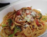 マッシュルームブロッコリーのトマトパスタ作り方12写真