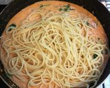 スモークサーモンとほうれん草のトマクリ作り方6写真
