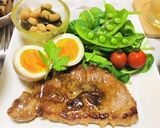 ガリバタ醤油で豚ロースステーキ夕飯献立作り方1写真