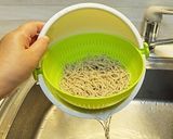 サラダポットで麺ランチ~オクラそば作り方1写真