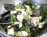 包丁不要！豆苗と豆腐のチョレギサラダ作り方3写真