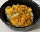 市販のかき揚げで天とじ丼作り方6写真