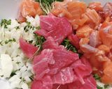 新たまねぎとアボカドと長芋のアヒポキ作り方1写真