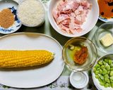 簡単昼食！とうもろこし枝豆のピラフ炊飯器作り方1写真
