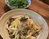 キノコとネギのおろしバター醤油パスタ作り方11写真