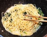 春菊とレモンのクリームパスタ!爽やか〜♪作り方5写真