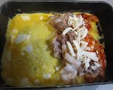 キムチと豚肉チーズのミルフィーユ玉子焼き作り方2写真