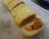 キムチと豚肉チーズのミルフィーユ玉子焼き作り方4写真