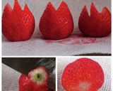 萌え断苺お花のフルーツサンド あんこ入り作り方2写真