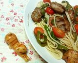 簡単✿唐揚げと野菜の❀バルサミコ✿パスタ作り方7写真