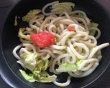 簡単★居酒屋★明太キムチクリームうどん作り方2写真