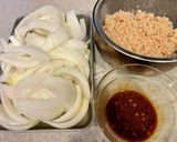 新玉ねぎと大豆ミートの甘辛カレー炒め作り方1写真