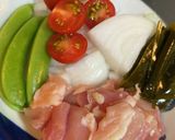 トマト新玉ねぎ鶏肉卵とじ作り方2写真