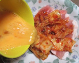 本技キムチと豚肉の卵とじのせ、冷やし中華作り方2写真