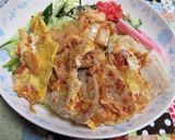 本技キムチと豚肉の卵とじのせ、冷やし中華作り方5写真
