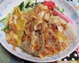 本技キムチと豚肉の卵とじのせ、冷やし中華作り方5写真
